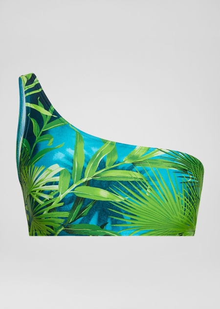 Top Bikini Versace Versace One Shoulder Jungle Print Dama | GRWBUIO-54